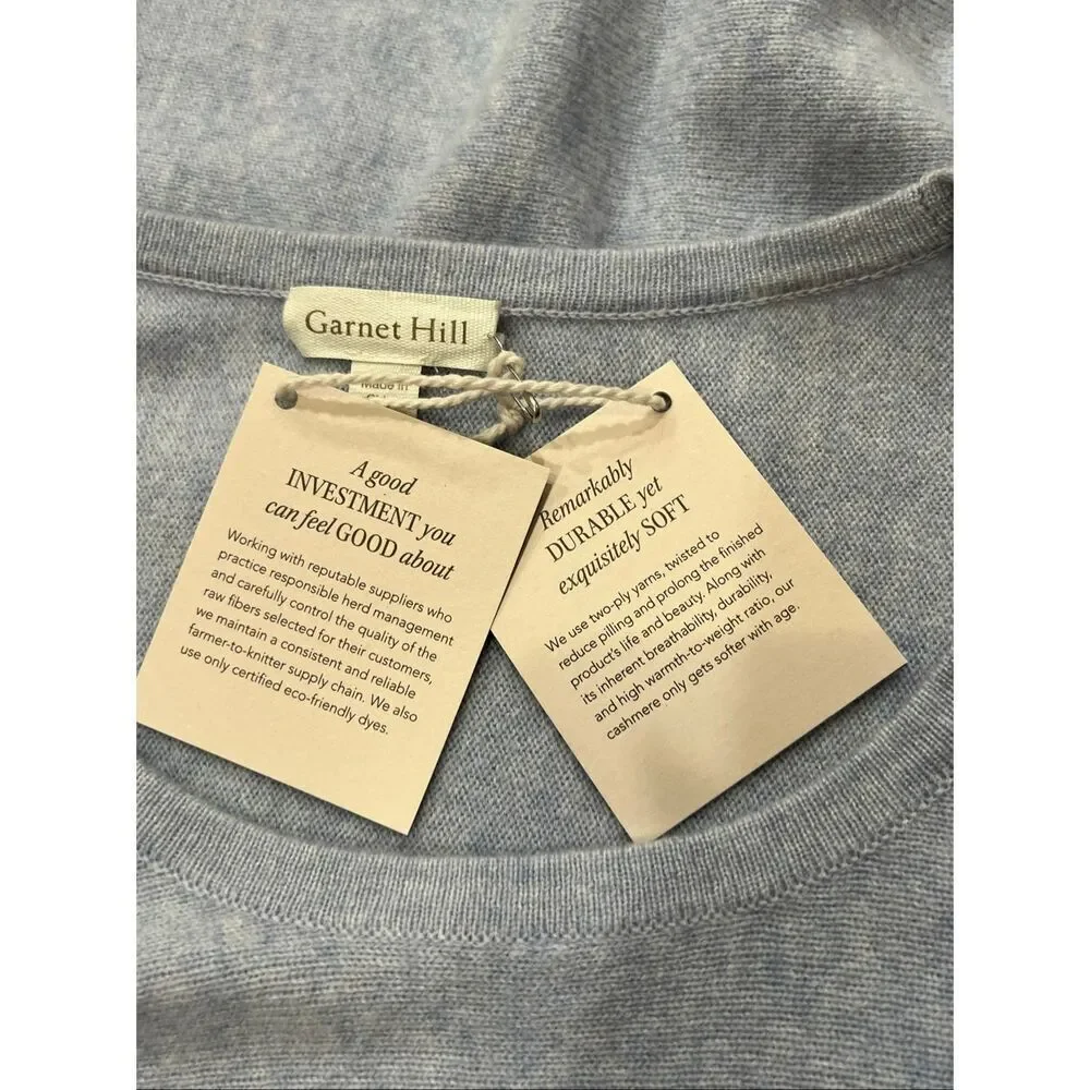 Garnet Hill Women's Heather Batwing Cashmere Pullover Sweater Gray Small NWT